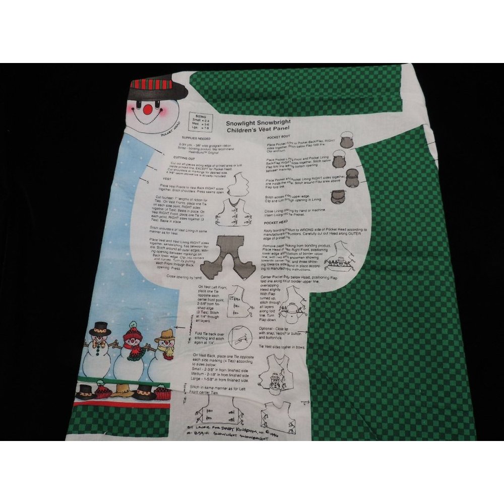 Snowlight Snowbright Children's Vest Panel Cut and sew